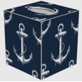 thumbnail image 1 of Marye-Kelley Anchor Navy Tissue Box Cover, 1 of 1