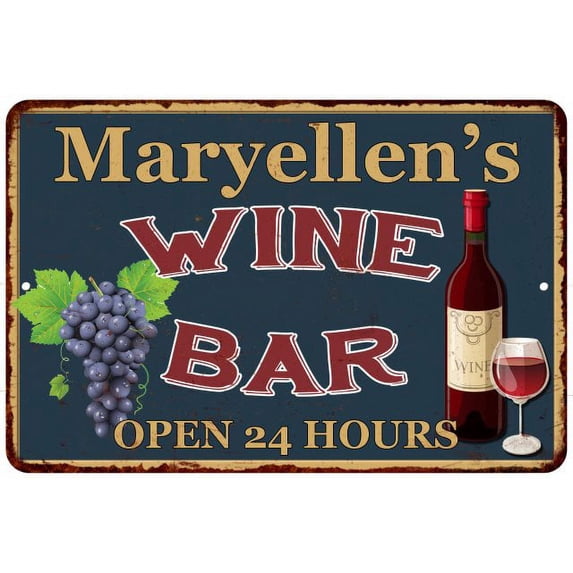 Maryellen's Green Wine Bar Wall Decor Kitchen Gift 8x12 Metal 208120043992