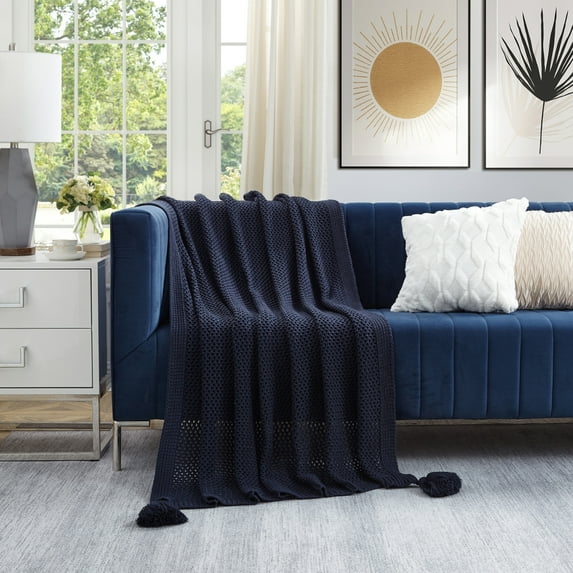 Maryjane Throw-Wool-like-4 Corner Tassel-Cozy