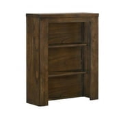 Benjara Maryl 26 Pier Bookcase with 2 Shelves- Solid Wood- Antique Oak Brown