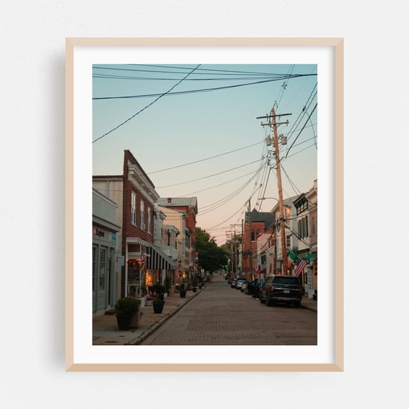 Maryland Ave, Annapolis - Annapolis Maryland Photography Street Photography Vintage Architecture Cityscape Travel Poster Scenic Oak Framed Wall Art Print 8 x 10 inches