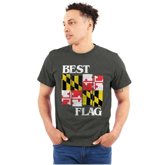 Maryland Best Flag Vintage Souvenir Plus Size Crewneck Graphic Tee Shirt Brisco Brands 2X