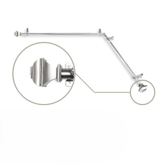 Contemporary Home Living Solid Corner Window Curtain Rod with Mounting Hardware - 176" - Satin