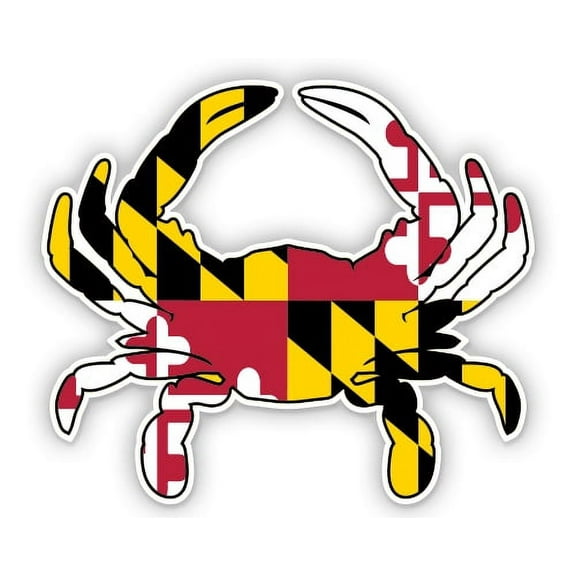 Maryland Crab - 5" Vinyl Sticker - For Car Laptop I-Pad - Waterproof Decal