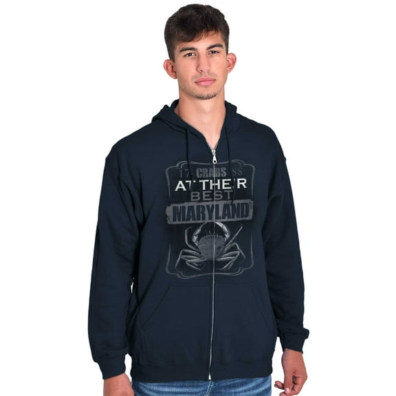 Maryland Crab Lovers at Their Best MD Unisex Fleece Graphic Zip Up Hoodie Brisco Brands 2X