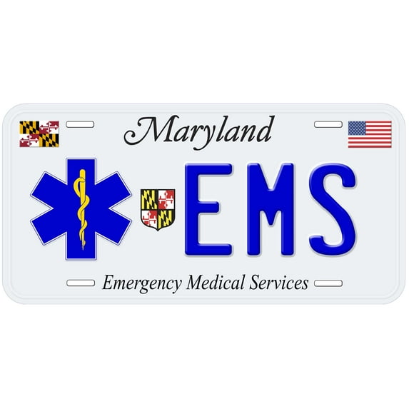 Maryland EMS Novelty Car Auto License Plate