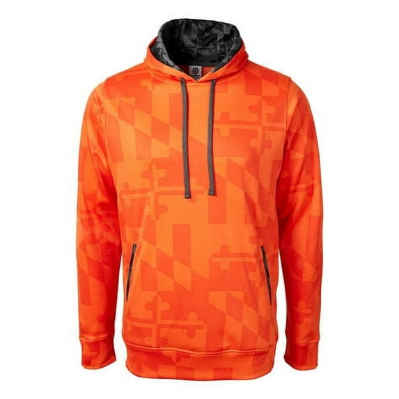 Maryland Flag Adult Hoodie - Baseball Orange Color