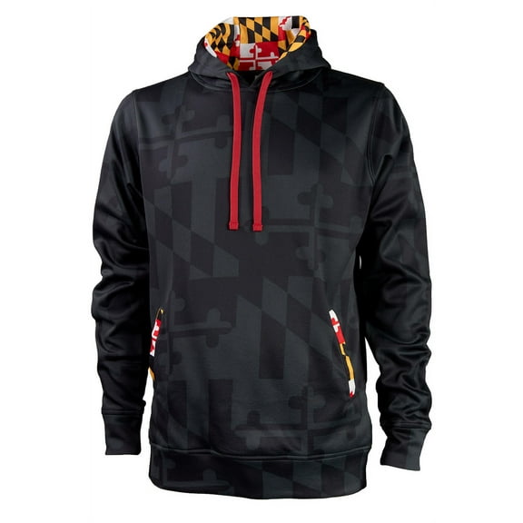 Maryland Flag Tribute Black Hoodie Pullover