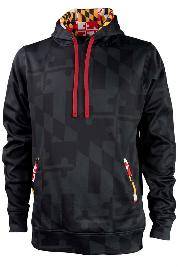 Maryland Flag Tribute Black Hoodie Pullover