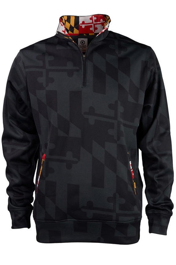 Maryland Flag Adult Quarter-Zip Pullover - Blackout Flag Color