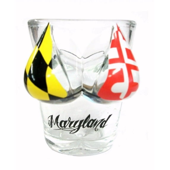 Maryland Flag Bikini Top Shot Glass