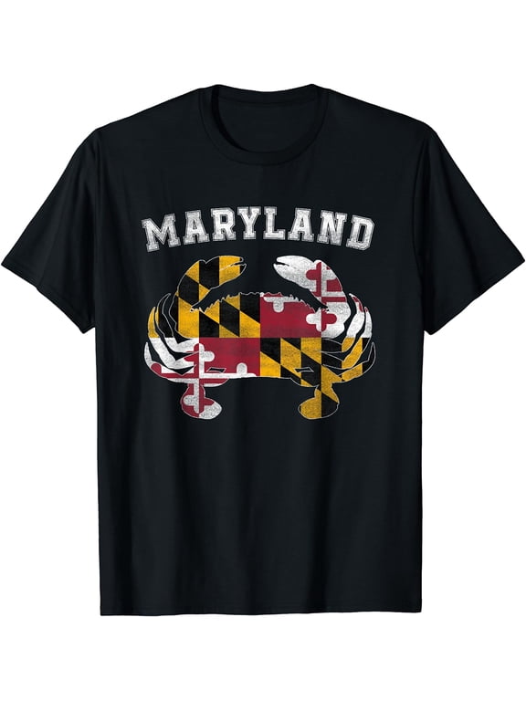 Maryland Flag Blue Crab T Shirt State Pride Retro Tee Shirt