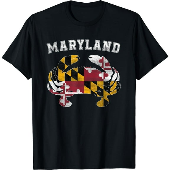 Maryland Flag Blue Crab T Shirt State Pride Retro Tee Shirt