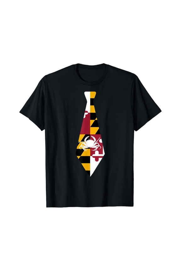 Maryland Flag Blue Crab Tie T-Shirt Men, Unisex T-Shirt