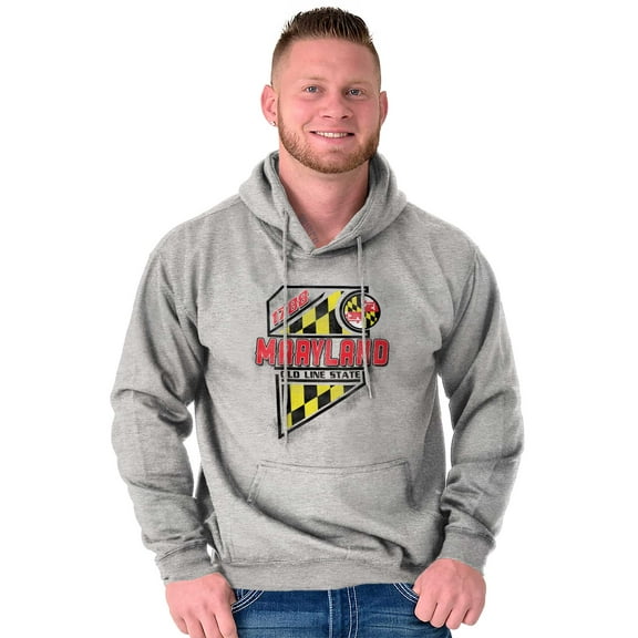 Maryland Flag MD Old Line State Hoodie Sweatshirt Women Men Brisco Brands L