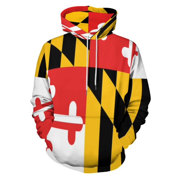 Maryland Flag Oversized Hoodies for Women Pullover Womens Clothes with Pocket Mens Ultimate Pullover Hoodie Sweatshirt S-6XL