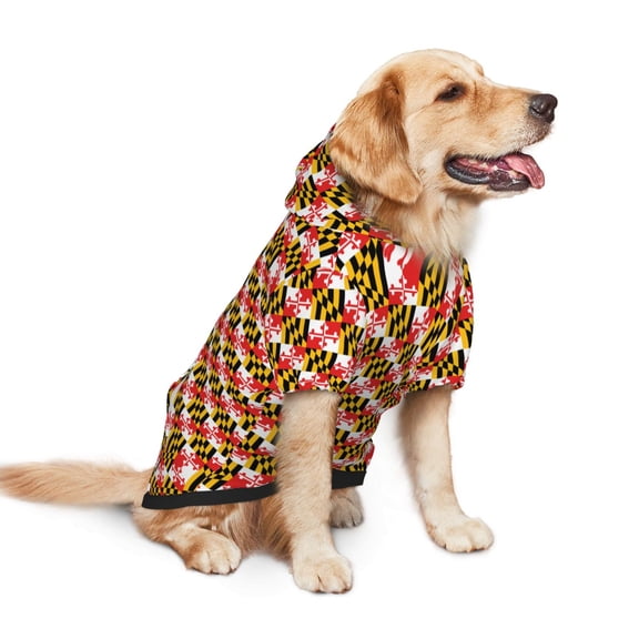 Maryland Flag Pattern Dog Hoodie Colorful Pullover Sweatshirts Large