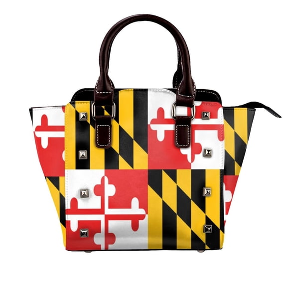Maryland Flag Rivet Fashion One-Shoulder Women's Handbag Tote Bag