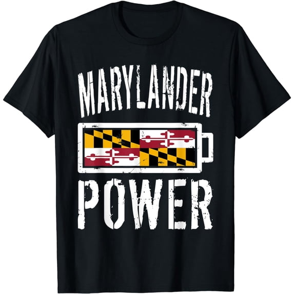 Maryland Flag T-Shirt | Marylander Power Battery Proud Tee