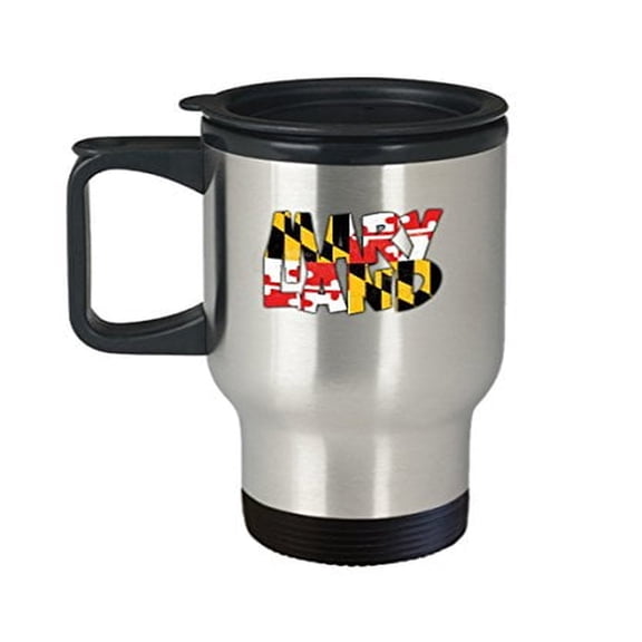 Maryland Flag Travel Mug - 14 Oz Stainless Steel Coffee Cup | Perfect Gift
