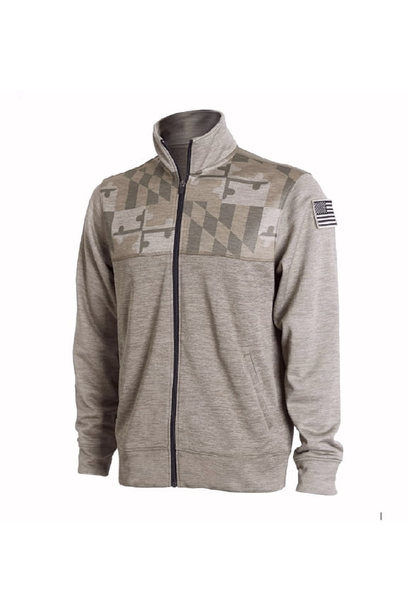 Maryland Flag Tribute Full Zippered Pocketed Olive Jacket