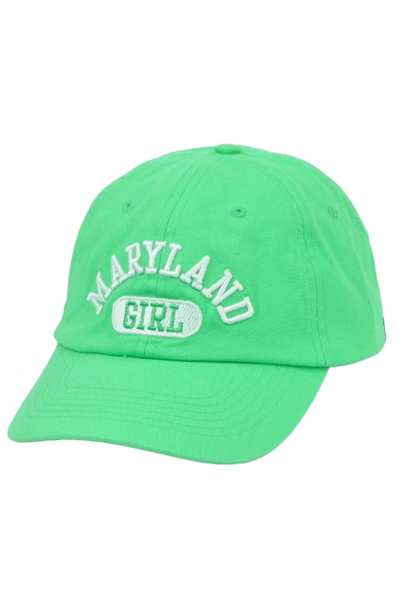Maryland Girl State USA America City Hat Cap Mint Green Relaxed Adjustable Women