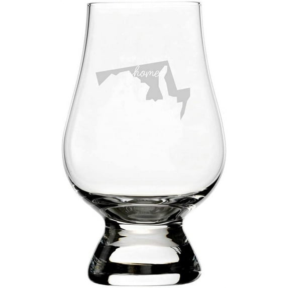 Maryland Home States Etched 6.5oz Glencairn Whisky Glass