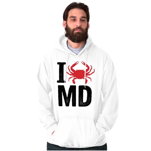 Maryland I Love MD Crabby State Pride Hoodie Sweatshirt Women Men Brisco Brands S