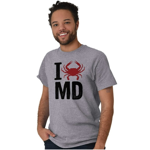 Maryland I Love MD Crabby State Pride Men's Graphic T Shirt Tees Brisco Brands M