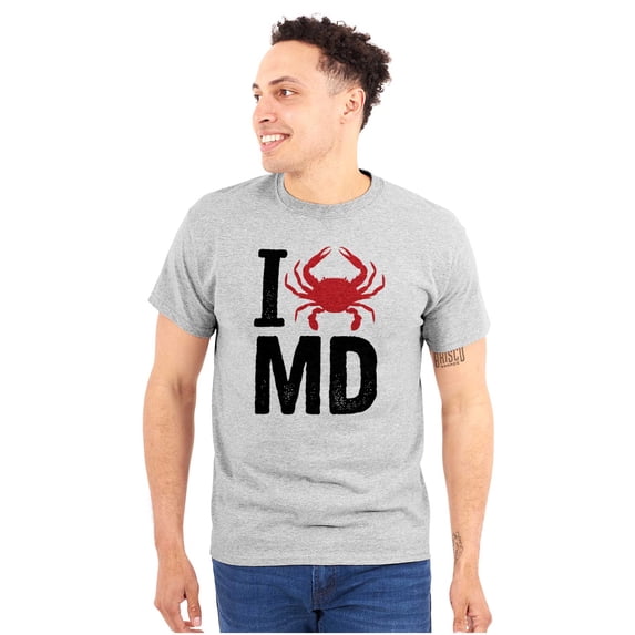 Maryland I Love MD Crabby State Pride Plus Size Crewneck Graphic Tee Shirt Brisco Brands 3X
