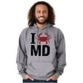 thumbnail image 1 of Maryland I Love MD Crabby State Pride Unisex Plus Fleece Graphic Hoodie Brisco Brands 4X, 1 of 5