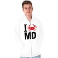 thumbnail image 1 of Maryland I Love MD Crabby State Pride Zip Up Hoodie Men's Women's Brisco Brands X, 1 of 6