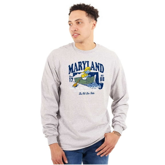Maryland MD Fishing Chesapeake Smurfs Unisex Plus Size Long Sleeve Shirt Brisco Brands 3X