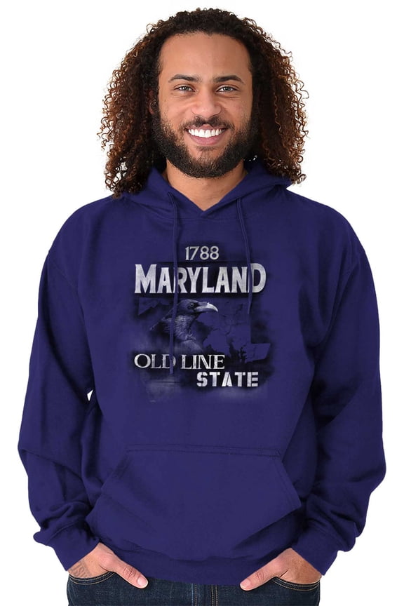 Maryland Map Shape Retro State Bird Hoodie Sweatshirt Women Men Brisco Brands X