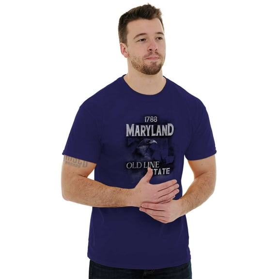 Maryland Map Shape Retro State Bird Plus Size Crewneck Graphic Tee Shirt Brisco Brands 2X