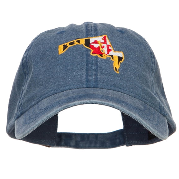 Maryland Map State Flag Embroidered Cap - Navy OSFM