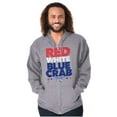 thumbnail image 1 of Maryland Patriotic Crab 4th of July Unisex Fleece Graphic Zip Up Hoodie Brisco Brands 2X, 1 of 5