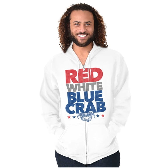 Maryland Patriotic Crab 4th of July Zip Up Hoodie Men's Women's Brisco Brands X