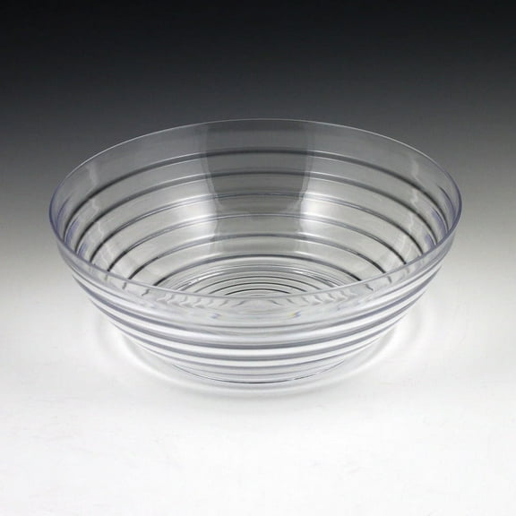 Maryland Plastics Crystalware 2.5 Quart Clear Plastic Ringed Bowl
