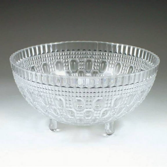 Maryland Plastics Crystalware Crystal Cut 1 Quart Plastic Footed Bowl