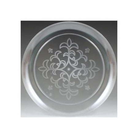 Maryland Plastics Sovereign Clear Plastic Plates 9-inch Floral Etched 25 Per Pack