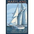 thumbnail image 1 of Art.com Maryland - Sailboat Scene Art Print by Lantern Press, 16" x 24", 1 of 4