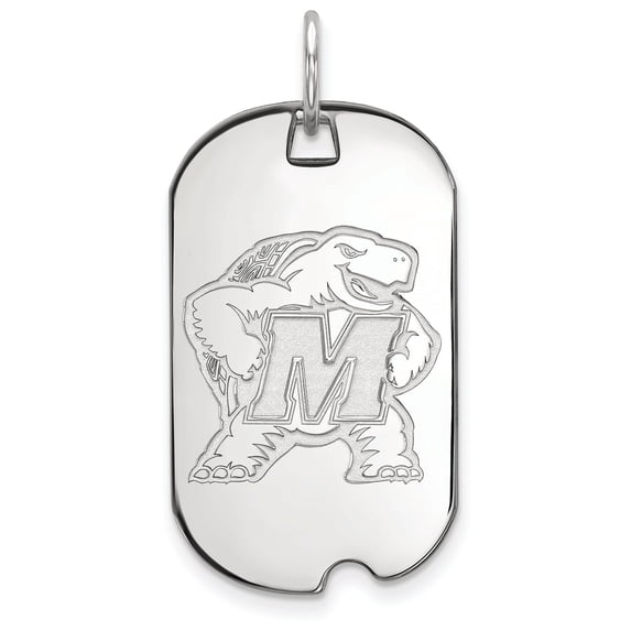 Maryland Small (1/2 Inch) Dog Tag (10k White Gold)