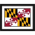 thumbnail image 1 of Maryland State 2x Matted 36x28 Large Black Ornate Framed Art Print by The Flag Art Print Series, 1 of 2