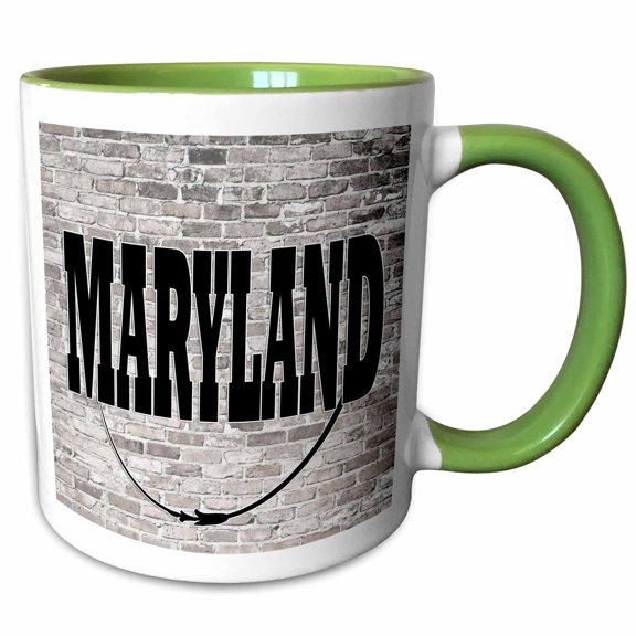 3drose, Maryland. State Capital Is Annapolis., 11oz Two-tone Green Mug