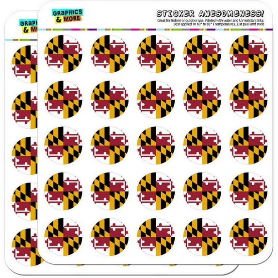 Maryland State Flag 50 1" Planner Calendar Scrapbooking Crafting Stickers