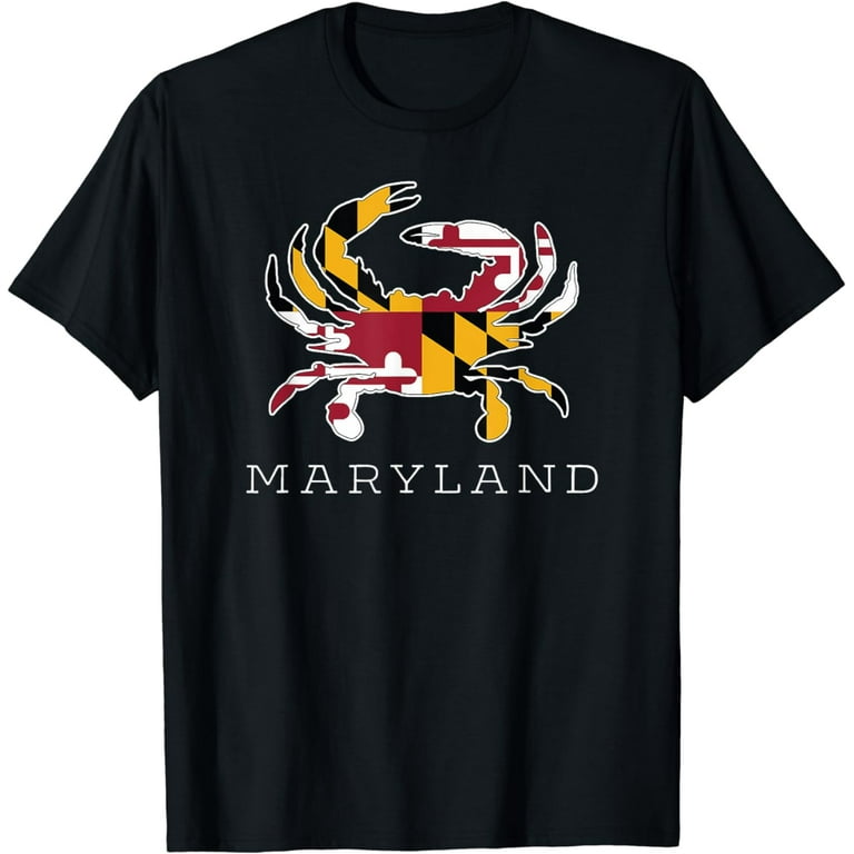 Maryland State Flag Classy Blue Crab Tee Shirt Maryland State Flag Classy Blue Crab Tee Shirt