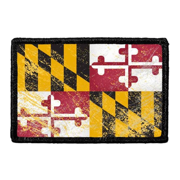 Maryland State Flag - Color - Distressed - Removable Patch