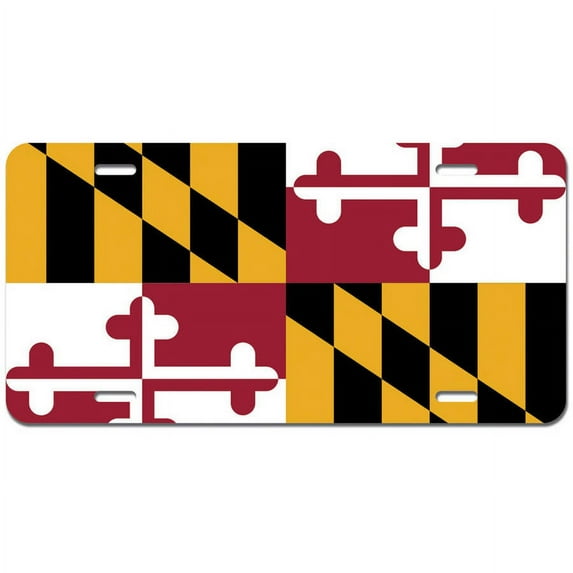 Maryland State Flag Novelty Metal Vanity License Tag Plate