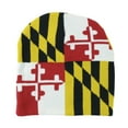 thumbnail image 1 of Maryland State Flag Unisex Winter Beanie Warm Knit Hat Ski Cap Headwear, 1 of 2